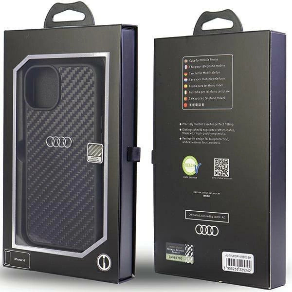 Audi Carbon Fiber iPhone 14 6.1" black/black hardcase AU-TPUPPCIP14-R8/D2-BK_2