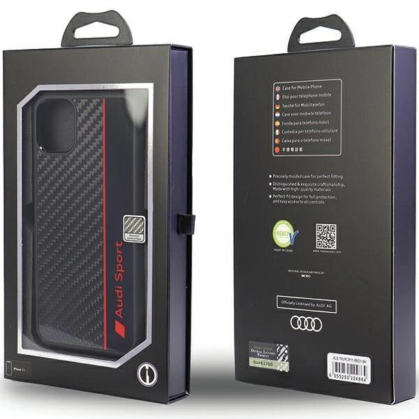 Audi Carbon Fiber Stripe iPhone 11 / Xr 6.1" black/black hardcase AUS-TPUPCIP11-R8/D1-BK_4