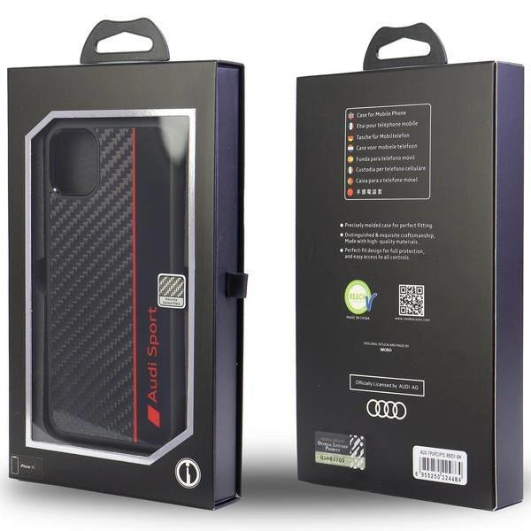 Audi Carbon Fiber Stripe iPhone 12/12 Pro 6.1" black/black hardcase AUS-TPUPCIP12P-R8/D1-BK_4
