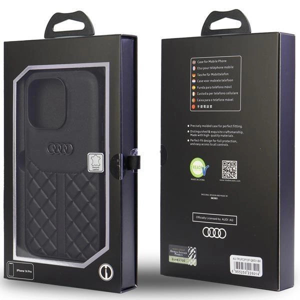 Audi Genuine Leather iPhone 13 Pro / 13 6.1" black/black hardcase AU-TPUPCIP13P-Q8/D1-BK_4