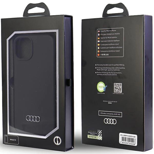 Audi Silicone Case iPhone 14 6.1" black/black hardcase AU-LSRIP14-Q3/D1-BK_5