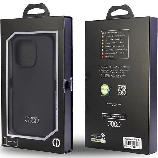 Audi Silicone Case iPhone 14 Pro 6.1" black/black hardcase AU-LSRIP14P-Q3/D1-BK_5