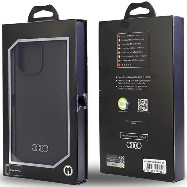 Audi Silicone Case iPhone 14 Pro Max 6.7" black/black hardcase AU-LSRIP14PM-Q3/D1-BK_5