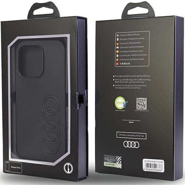 Audi Synthetic Leather iPhone 14 Pro 6.1" black/black hardcase AU-TPUPPCIP14P-TT/D1-BK_6