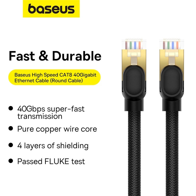 Baseus fast network cable RJ-45 cat.8 40Gbps 1m round - black_12