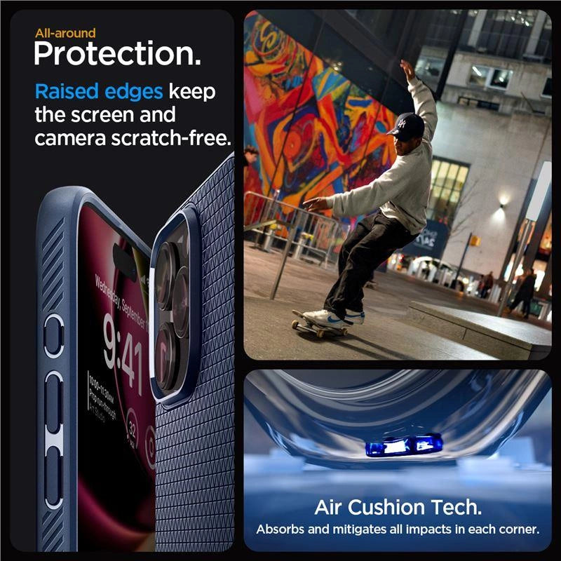 Spigen Liquid Air Case for iPhone 15 Pro Max - Blue_7