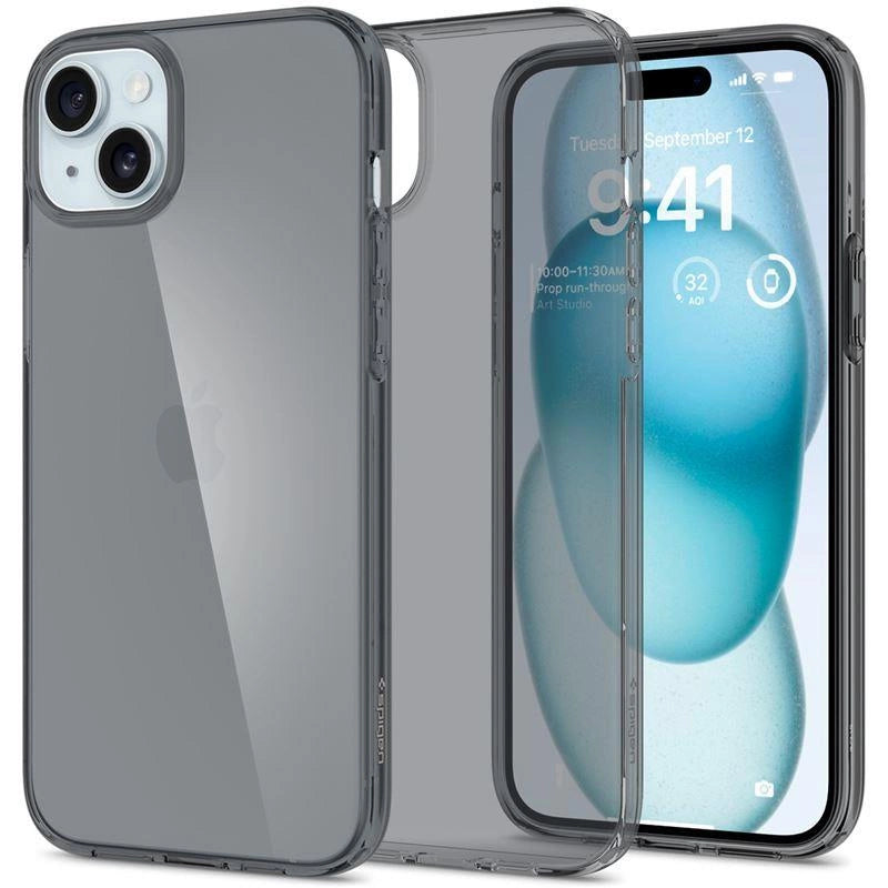Spigen Crystal Flex iPhone 15 Plus Case - Gray-Transparent_6