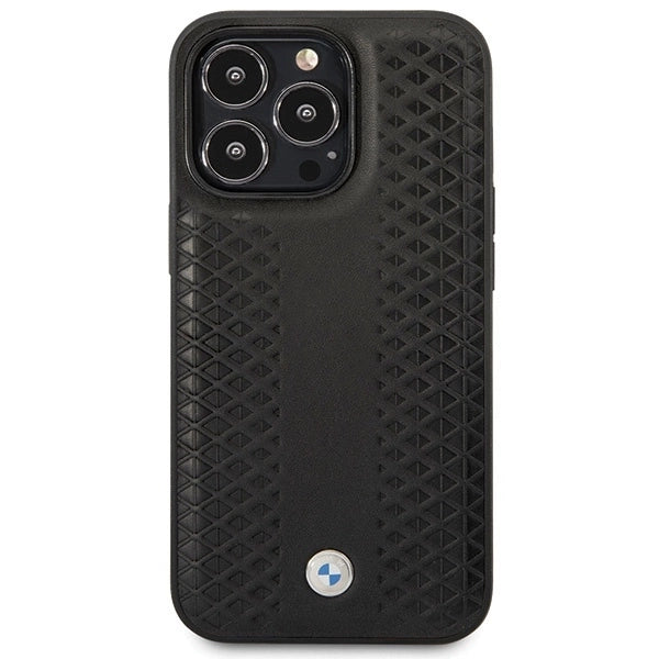 BMW Leather Diamond Pattern case for iPhone 14 Pro - black_2