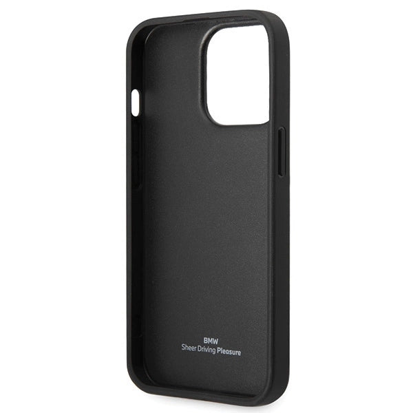 BMW Leather Diamond Pattern case for iPhone 14 Pro - black_6