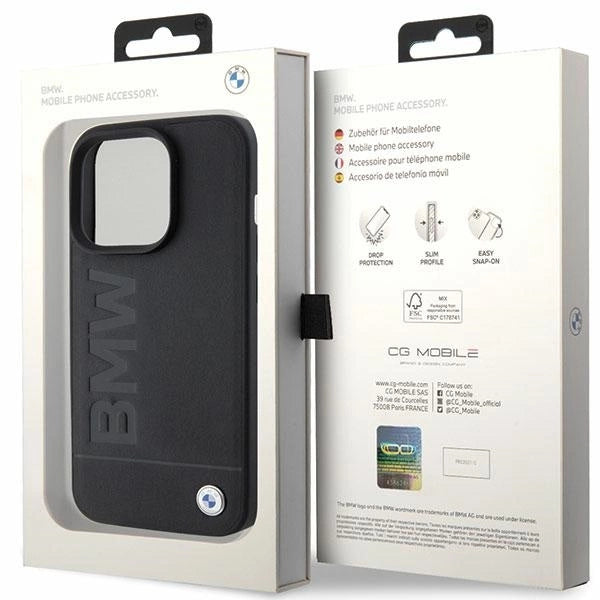 BMW Leather Hot Stamp case for iPhone 15 Pro - black_7