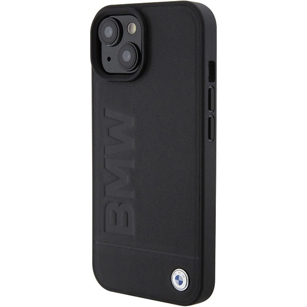 BMW Leather Hot Stamp case for iPhone 15 Plus - black_1
