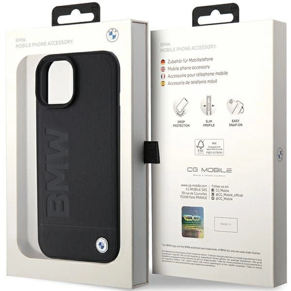 BMW Leather Hot Stamp case for iPhone 15 Plus - black_7
