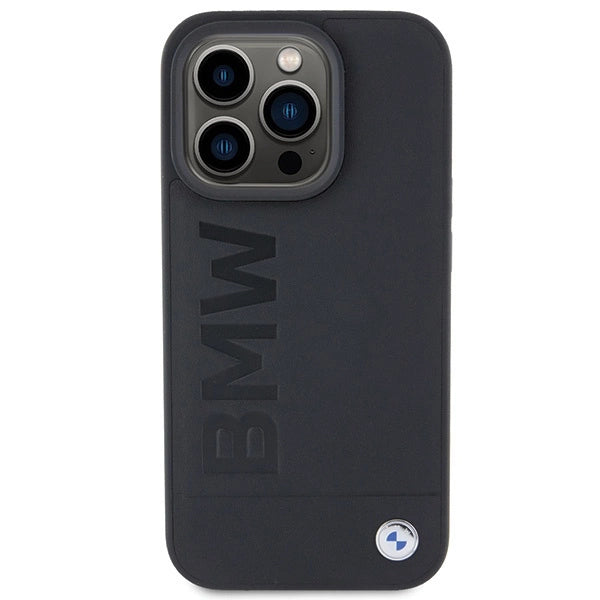 BMW Leather Hot Stamp iPhone 15 Pro Max Case - Black_2