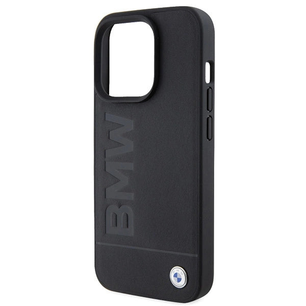 BMW Leather Hot Stamp iPhone 15 Pro Max Case - Black_5
