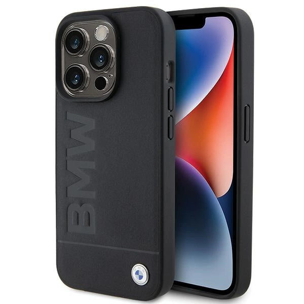 BMW MagSafe Leather Hot Stamp case for iPhone 15 Pro - black_0