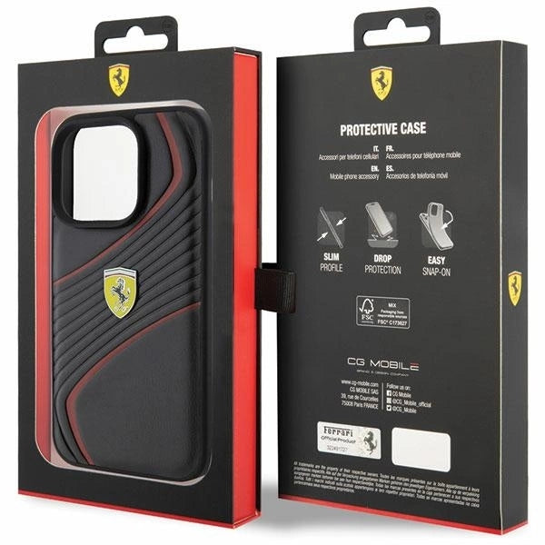 Ferrari Twist Metal Logo case for iPhone 15 Pro - black_7