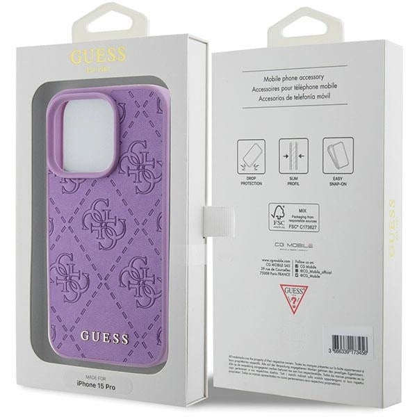 Guess Leather 4G Stamped case for iPhone 15 Pro - purple_7