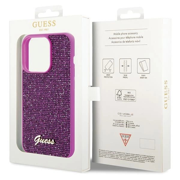 Guess Disco Metal Script case for iPhone 15 Pro - pink_7