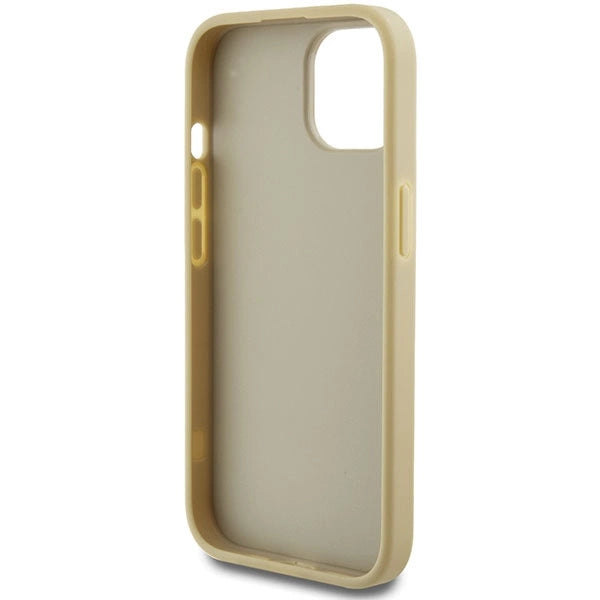 Guess Glitter Script Big 4G iPhone 15 Case - Gold_6