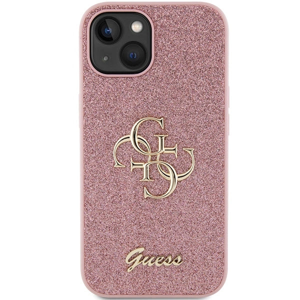 Guess Glitter Script Big 4G case for iPhone 15 - pink_2