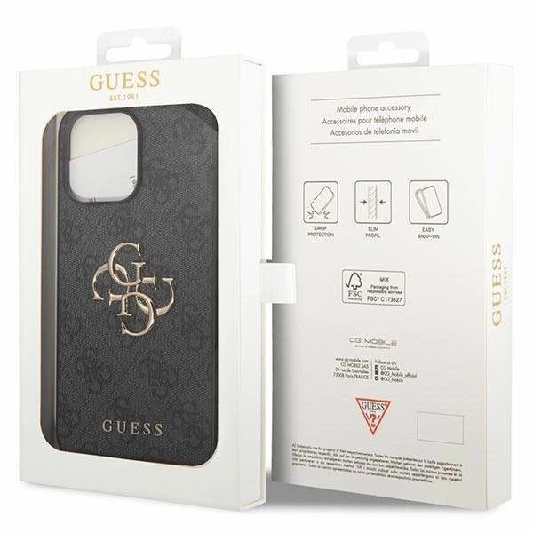 Guess 4G Big Metal Logo case for iPhone 15 Pro Max - gray_7