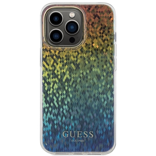 Guess IML Faceted Mirror Disco Iridescent case for iPhone 15 Pro Max - multicolored_2