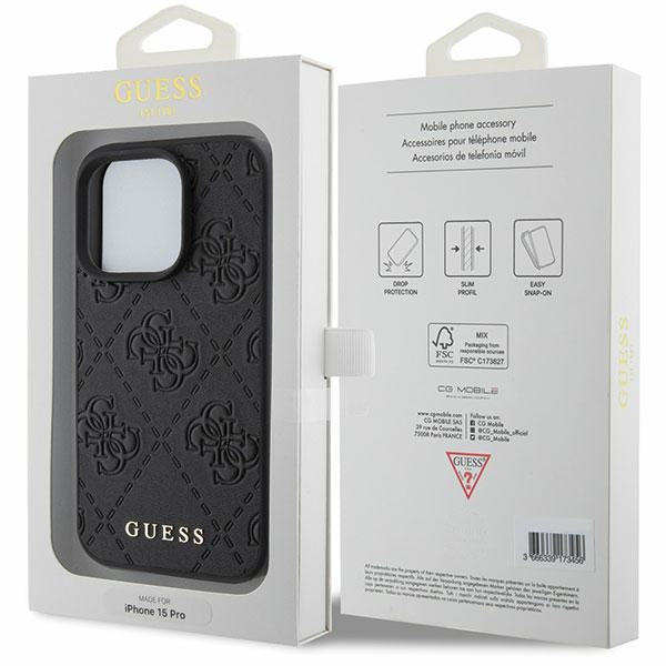 Guess Leather 4G Stamped case for iPhone 15 Pro Max - black_7