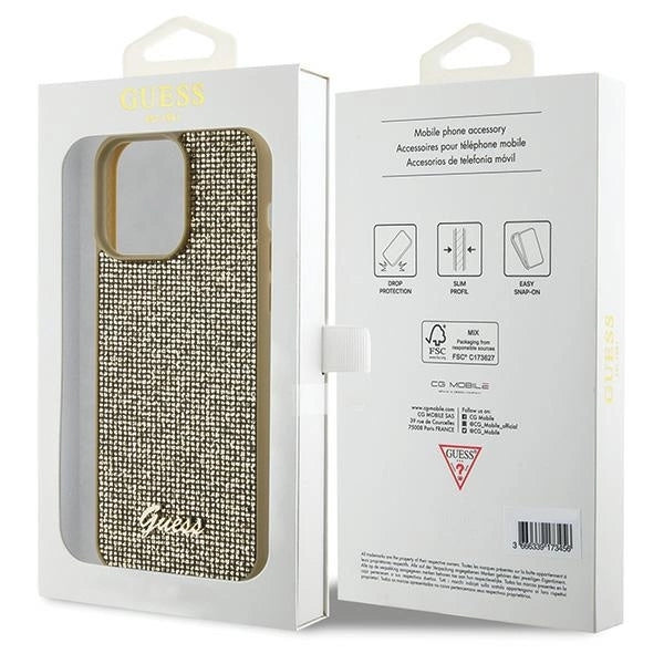 Guess Disco Metal Script case for iPhone 15 Pro Max - gold_7