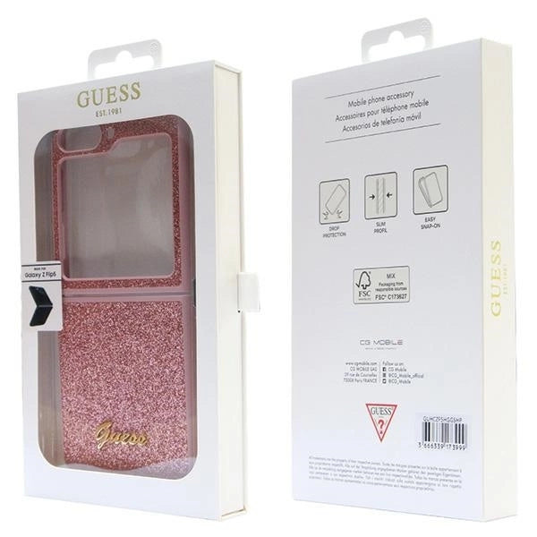 Guess Glitter Script case for Samsung Galaxy Z Flip 5 - pink_7