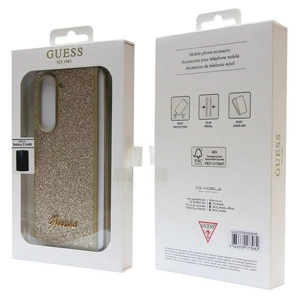 Guess Glitter Script case for Samsung Galaxy Z Fold 5 - gold_6