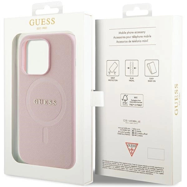 Guess GUHMP13LPSAHMCP case for iPhone 13 Pro / 13 - pink Saffiano MagSafe_7