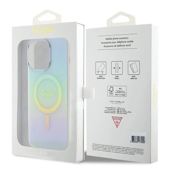 Guess IML Iridescent MagSafe case for iPhone 15 Pro - turquoise_7