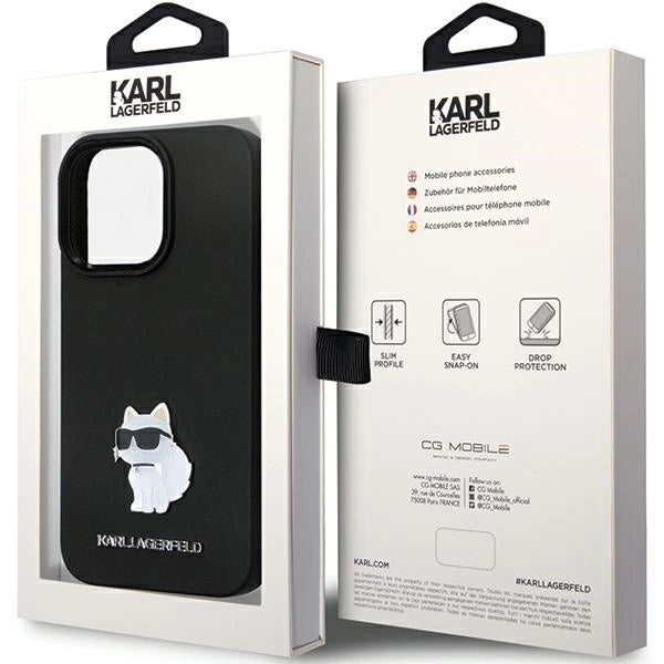 Karl Lagerfeld KLHCP13LSMHCNPK case for iPhone 13 Pro / 13 - black Silicone C Metal Pin_7