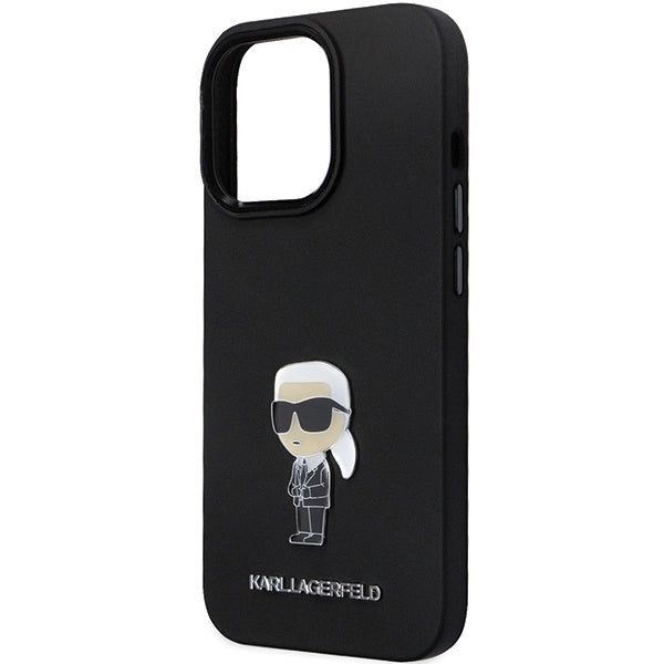 Karl Lagerfeld KLHCP14LSMHKNPK case for iPhone 14 Pro - black Silicone Ikonik Metal Pin_5