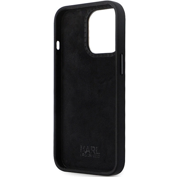Karl Lagerfeld KLHCP14LSMHKNPK case for iPhone 14 Pro - black Silicone Ikonik Metal Pin_6