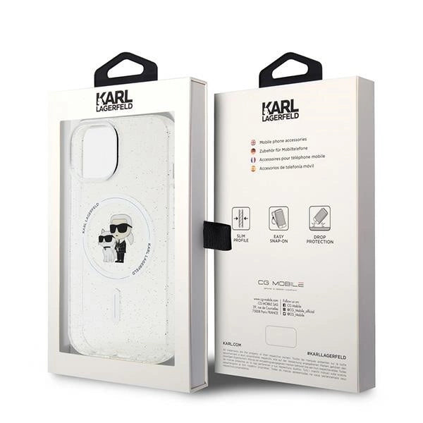 Karl Lagerfeld Karl&Choupette Glitter MagSafe case for iPhone 15 Plus - transparent_7