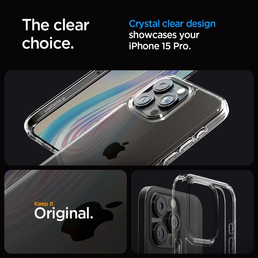 Spigen Ultra Hybrid iPhone 15 Pro Case - Clear_10