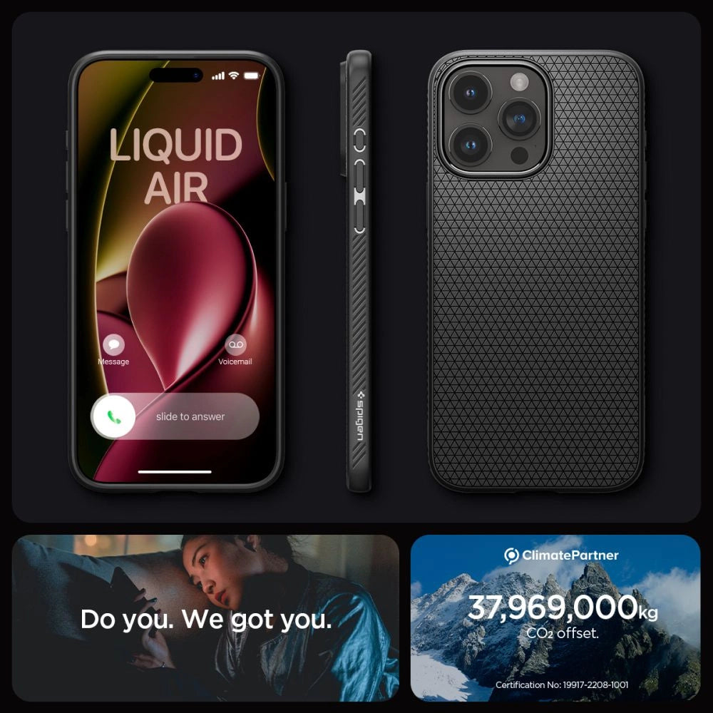 Spigen Liquid Air iPhone 15 Pro Case - Matte Black_14
