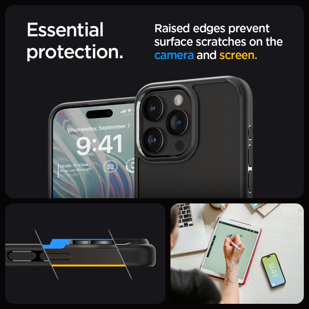 Spigen Ultra Hybrid iPhone 15 Pro Max Case - Matte Black_12