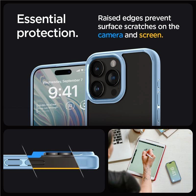 Spigen Crystal Hybrid Case for iPhone 15 Pro Max - Clear Blue_6