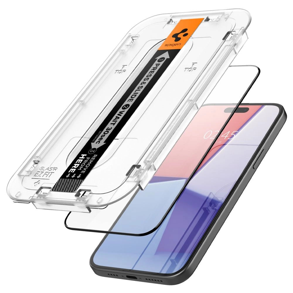Spigen Glas.tR EZ Fit FC Tempered Glass for iPhone 15 Plus - Black 2 pcs._1