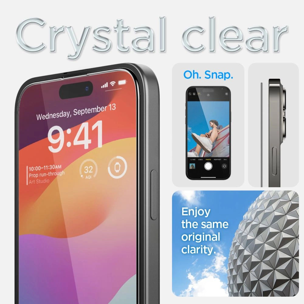 Spigen Glas.tR EZ Fit FC Tempered Glass for iPhone 15 Plus - Black 2 pcs._8