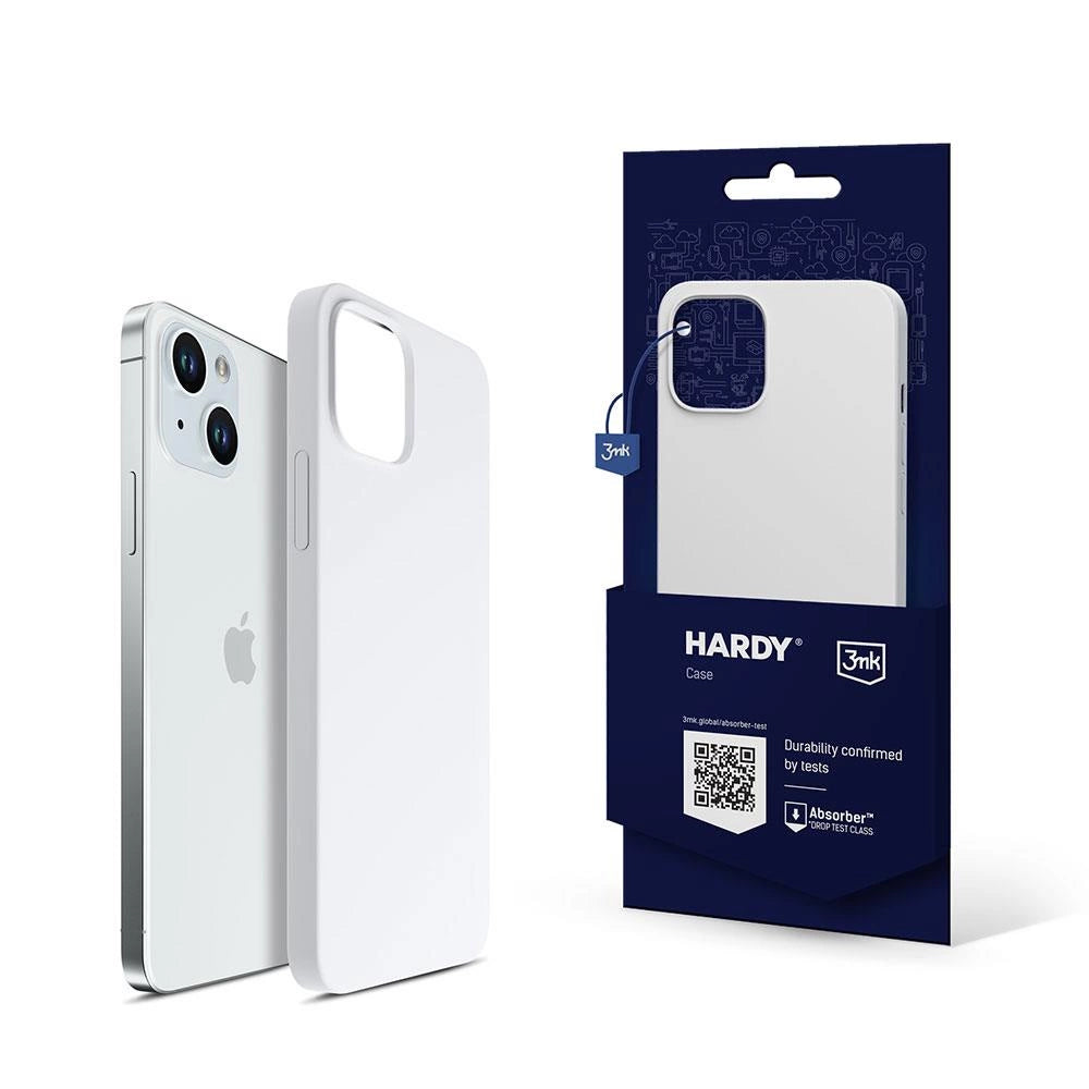 3mk Hardy Silicone MagCase for iPhone 15 - white and silver_0