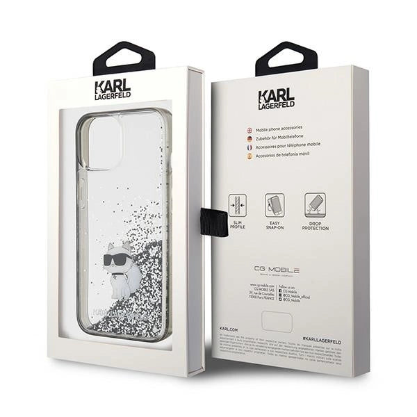 Karl Lagerfeld Liquid Glitter Choupette case for iPhone 15 - transparent_7
