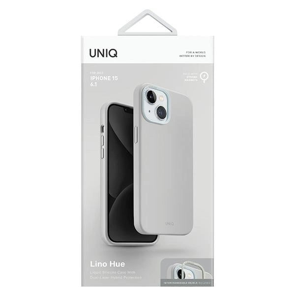 Uniq Lino Hue Magclick Charging case for iPhone 15 - light gray_5