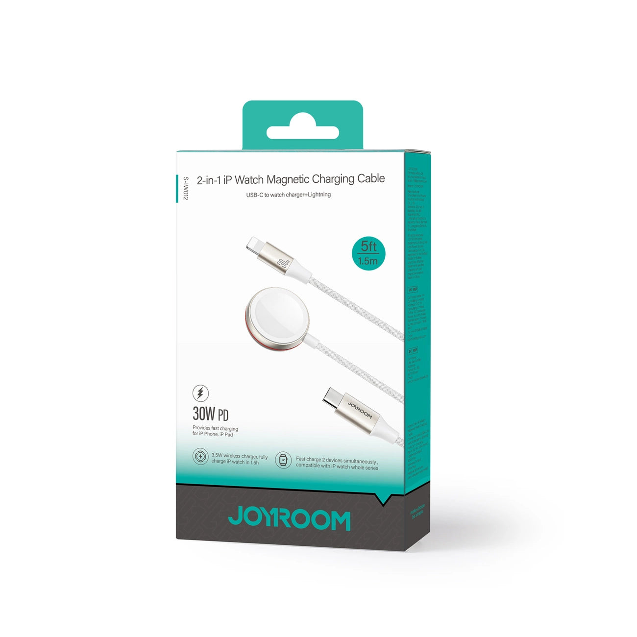 Fast Charging Magnetic Charger 2-in-1 Joyroom S-IW012 30W 1.5m (White)_4