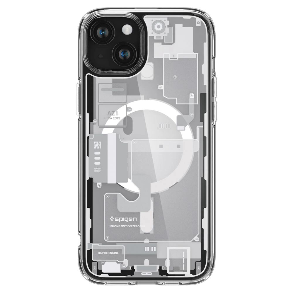 Spigen Ultra Hybrid Mag Case with MagSafe for iPhone 15 Plus - White (Zero One Pattern)_1