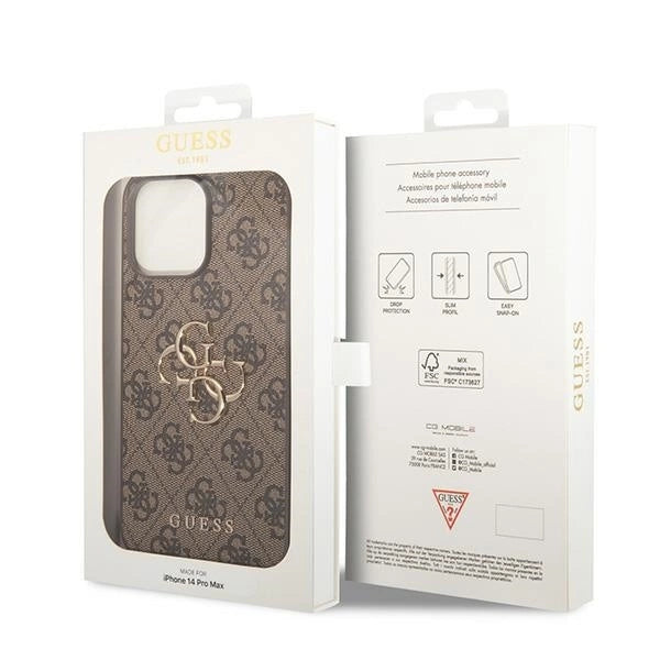 Guess GUHCP15L4GMGBR iPhone 15 Pro 6.1" brown/brown hardcase 4G Big Metal Logo_7
