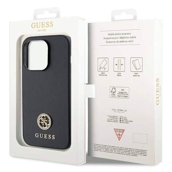 Guess GUHCP15LPS4DGPK iPhone 15 Pro 6.1" black/black hardcase Strass Metal Logo_7