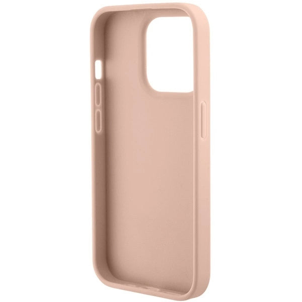 Guess GUHCP15XPCRTHCP iPhone 15 Pro Max pink/pink hardcase Croco Triangle Metal Logo_4